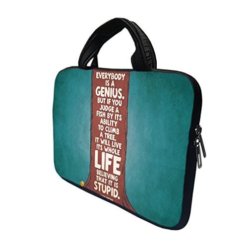 Image of TheSkinMantra Chain Laptop Sleeve Bag Compatible with Laptop /Macbooks /Chrombook /Notebook /Zbook (13.3 Inch [Handle], Albert Einstein)