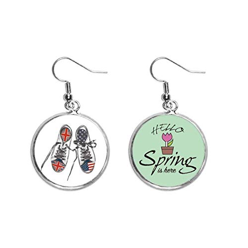 Zapatos de lona joyas pendientes bandera colgante decorativo primavera