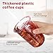 Ziliny 50 Sets Clear Plastic Cups with Lids and Straws, Disposable Iced Coffee Cups Drinking PET for Cold Drinks, Juice, Smoothie, Coffee Shops, Party, Christmas(Pink,16 oz)