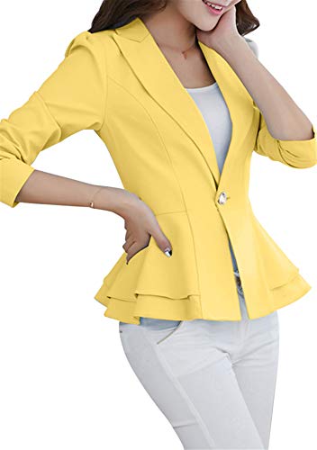 FLITAY Womens Long Sleeve Solid Color Blazer Open Front Work Loose Blazer Jacket3