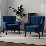 DREAMSIDEA Royal Blue Velvet Chairs Set of 2