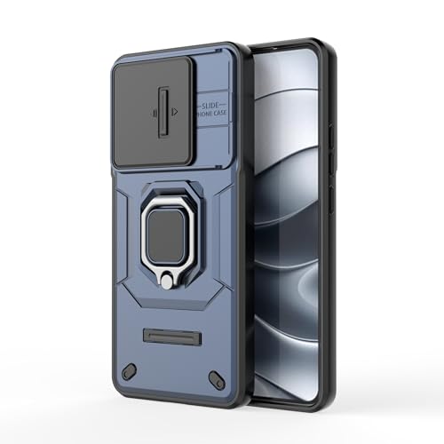 Image of Thermoplastic Polyurethane Camshield Pro Case With Slide Camera Protection And Ring Stand Bumper Back Case Cover For Mi Redmi Note 14 5G (Blue)