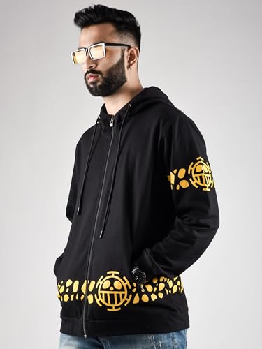 Image of ComicSense.xyz Unisex One Piece Anime Hoodie for Men and Women, Trafalgar Law Printed Cotton Cosplay Anime Hoodies