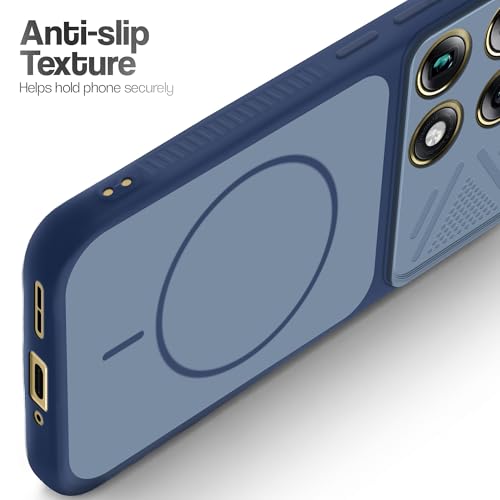 Image of Mr. Case Back Cover for Motorola Signature | Ring Design Protective Case with Camera Cut Protection | Anti Slip Grip | Shockproof Mobile Cover - Blue