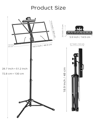 Image of K KASONIC Music Stand, 2 in 1 Folding Sheet Music & Book Stand With Bag