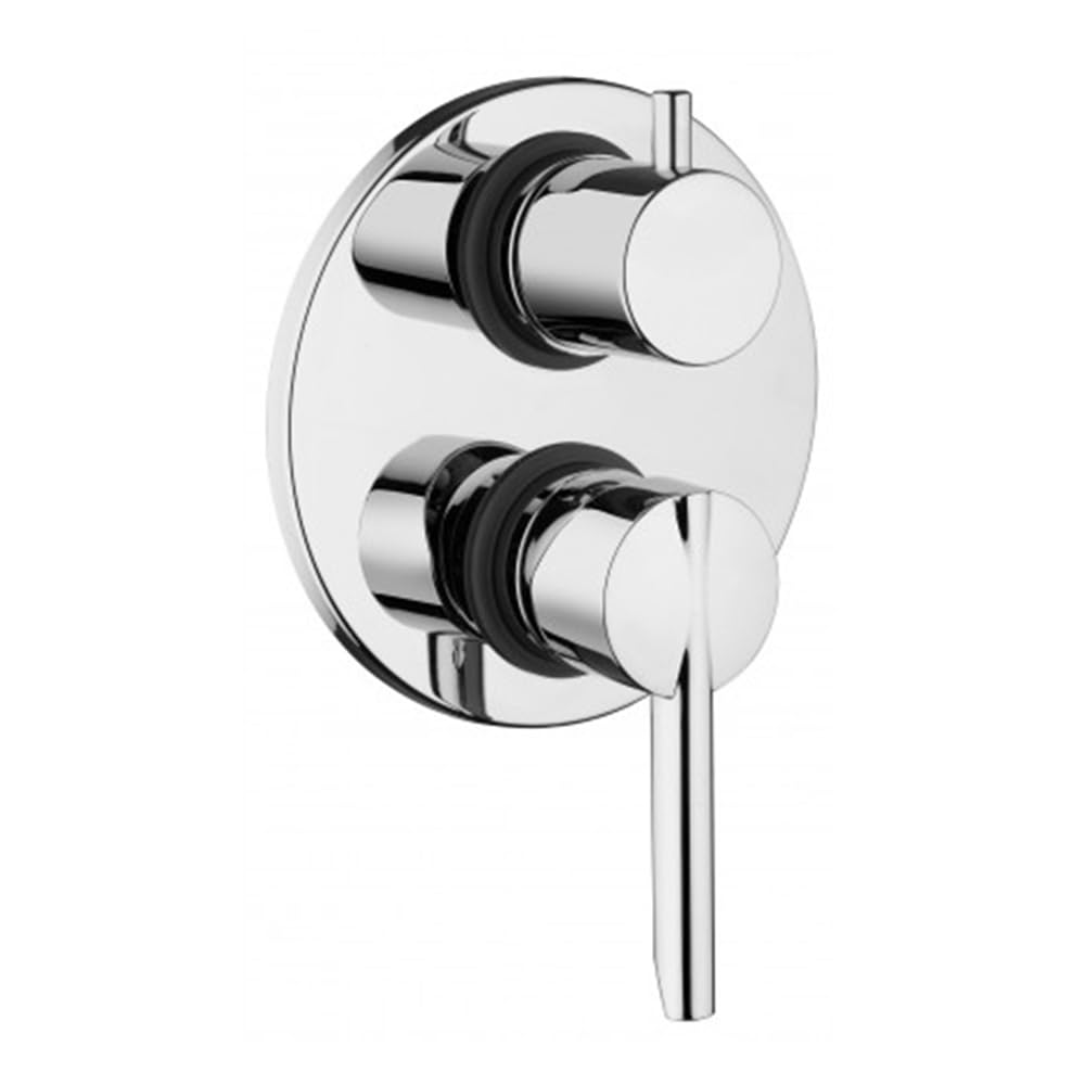 Set Doccia Incasso Completo con Braccio e soffione Tondo 22 cm in Acciaio, Kit Doccia con Presa Acqua, Supporto e Flessibile da 150 cm