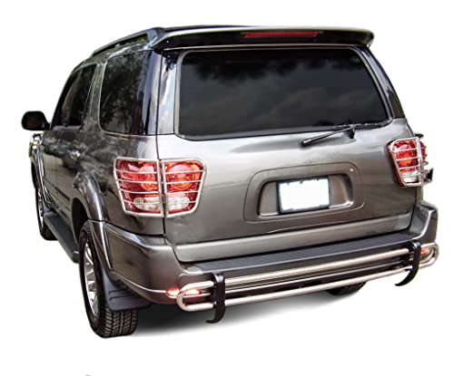 Black Horse Rear Bumper Guard Double Tube Stainless Steel Compatible With 2001-2007 Toyota Sequoia-8D094828Ss #TOP3
