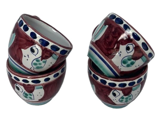 Ceramic Espresso Cup Set - Set of 4 Italian 2 oz Coffee Cups for Espresso, Pottery from the AmalfiCoast, Small Coffee Cup, Ceramic Tea Cup, Made in Italy Pottery, Dishwasher and Microwave Safe