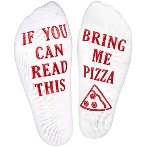 Haute Soiree Women's Novelty Socks - “If You Can Read This, Bring Me Some” - One Size Fits All (Pizza) Cover