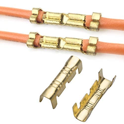 empalmes de cables, Terminales de empalme rápido Conector de acoplamiento Terminales de cableado rápido Kit de crimpado Terminal de crimpado de latón Compacto 100 piezas Terminal de cableado de latón Cover