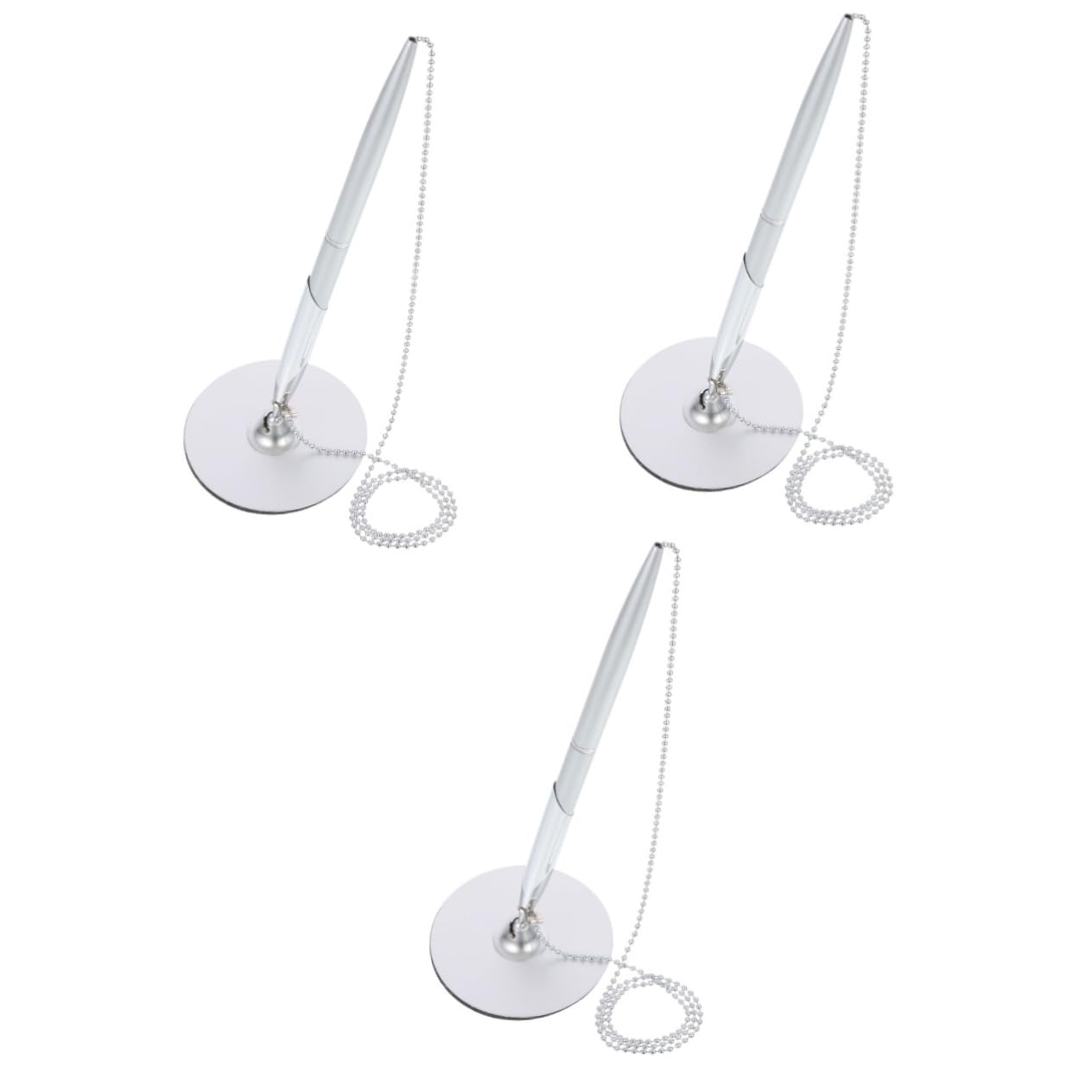 Tofficu 3pezzi Penna Firmataria Da Tavolo Con Catena Design Ergonomico e Verticale Per Ufficio e Hotel Penna Sfera Con Ricarica Facile e Scrittura Accessorio Pratico Per Banche e