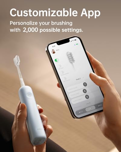laifen wave electric toothbrush oscillation amp vibration sonic electric toothbrush for adults with app 3 brush heads ipx7 waterproof magnetic rechargeable travel powered toothbrush absblue