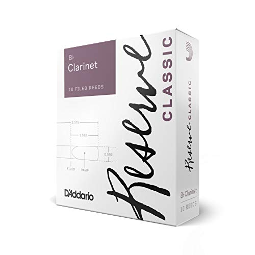 D’Addario Reserve Classic B♭ Clarinet Reeds, Strength 3.5 (10-Pack) – Thick Blank Reed Offers a Rich, Warm Tone, Exceptional Performance and Consistency – Ideal for Advanced Students or Professionals