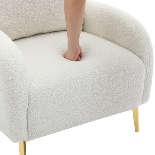 Moderner Plüsch-Sessel mit abnehmbarem Kissen, gemütlicher Loungesessel für Wohnzimmer, Schlafzimmer oder Büro, Einzel-Sofa-Stuhl in weichem Samt,