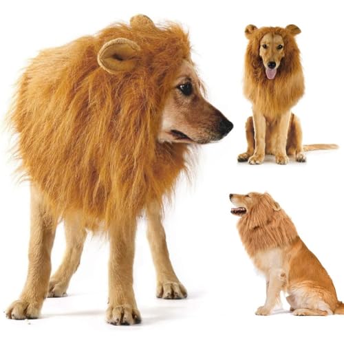 ZONTTR Peluca realista para perros medianos y grandes + accesorios para mascotas, 1 pieza A