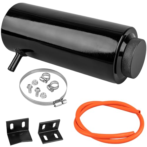 Coolant Overflow Tank, 800ml Aluminum Radiator Overflow Tank, Black Coolant Radiator Reservoir for...