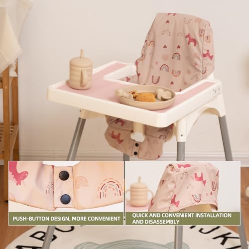 Image of High Chair Pad, for Baby High Chair Cushion Compatible with IKEA Antilop Soft and Comfortable Seat Cover Replacement Easy to Clean, DJ Pink