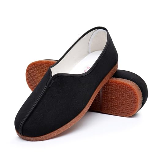 KANLVU Zapatillas Kung Fu para Hombres Y Mujeres Flexibles Artes Marciales Tai Chi Zapatos con Suela De Goma Antideslizante, Zapatos De Tela para Practicar, Actuar Y Hacer Ejercicio(39 EU)