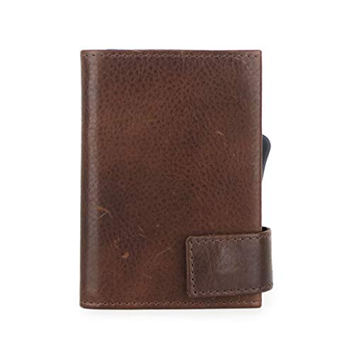 Preisvergleich Produktbild SecWal Kartenetui mit Münzfach Druckknopf (Braun Bull)