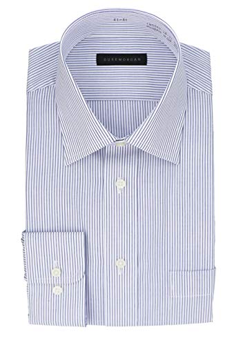 [コナカ] ワイシャツ長袖単品 形態安定加工 【レギュラーカラー/ボタンダウン/ワイドカラー】 メンズ 白地 青ストライプ(ワイド) 首回 45-86cm (日本サイズ3L相当)