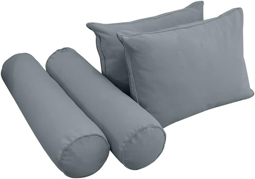 Prolinemax Style V1 Full Size Velvet Pipe Trim Indoor Daybed Bolster Pillow Cushion Mattress Fitted Sheet |Cover ONLY| AD347