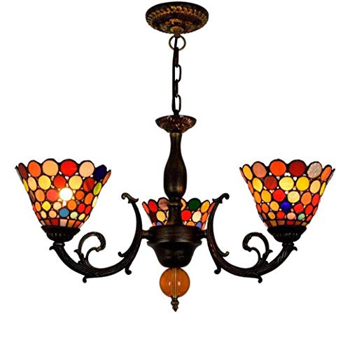 Lampe à suspension artistique E27 lustre durable en vitrail
