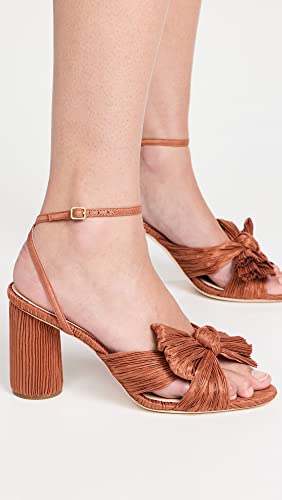 Loeffler Randall Women's Camellia Pleated Bow Heel With Ankle Strap, Terracotta, Orange, 6.5 Medium Us #TOP2