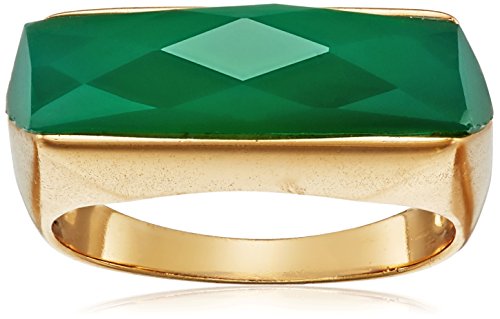 Barse Bronze and Green Onyx "Slice" Ring, Size 7