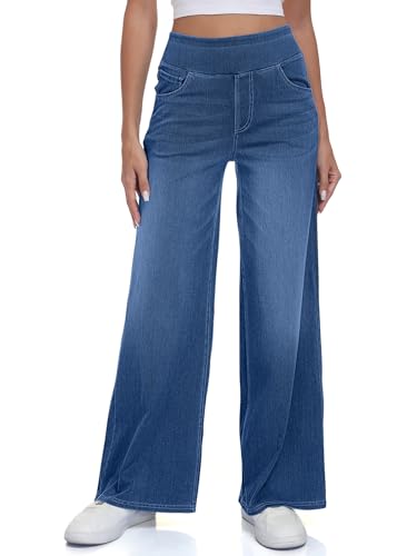SeSe Code Wide Leg Jeans Woman High Waist Elastic Baggy Denim Pants with 4 Pockets Trendy Jeans for Women 2025