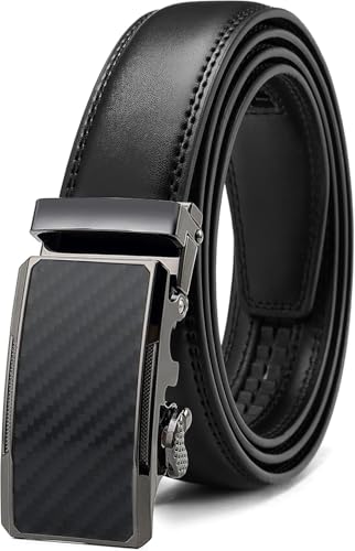 Mens Dress Belt, Genuine Leather Ratchet Belt, 1 1/4