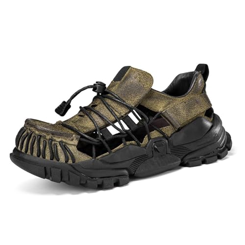 Sandales de pêcheur pour homme en cuir à plateforme pour les promenades d'été et la ville