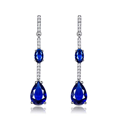 Boucles d'oreilles Argent 925 anti-allergie avec saphir de mariage