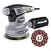 Produktbild Orbitale Schleifmaschine 13000 U/min - Jellas Rotoorbitalschleifer mit Kupfermotor und 6 Geschwindigkeitsstufen, 3 m Zuleitung, Schleifpapier 12 Stück inklusive (4xP80, 4xP120 und 4xP240)