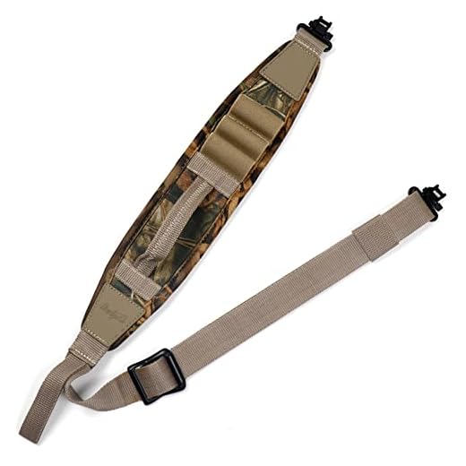 HUNTPAL 2 Point Gun Sling Shotgun Sling for Hunter and Shooter - Quick-Grab Handle and 3 Built-in Elastic Shell Holders - Neoprene Padding 1.25" Nylon Webbing Wide Shoulder Strap with Metal Swivels