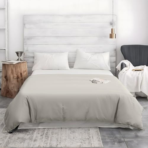 Image of ZonLi Duvet Cover for Weighted Blanket (White Gray, 60 inchx80 inch), Breathable Soft Duvet Cover Queen Size Removable Cooling Comforter Cover for All Season
