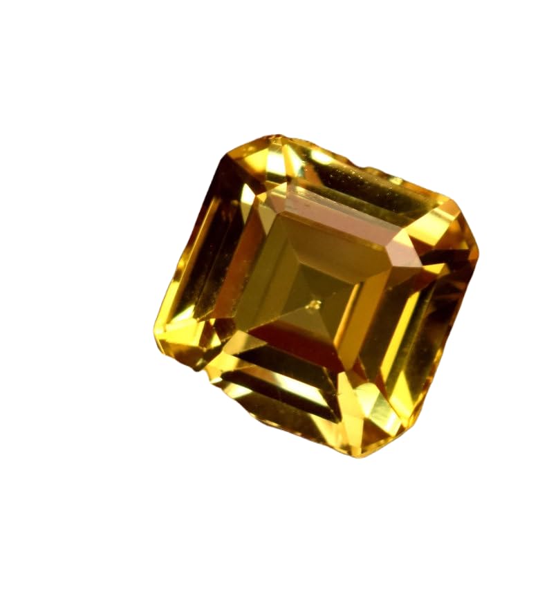 Saphir orange naturel 9x9x6mm facetté, une gemme d'exception pour haute joaillerie