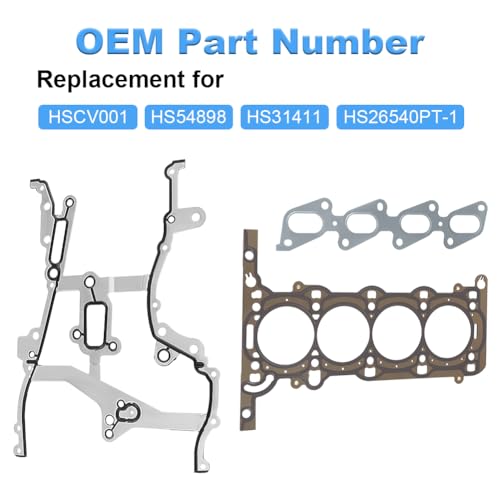 Image of Cylinder Engine Full Head Gasket Set with Head Bolt Compatible with Chevy Trax Sonic Cruze Cruze Limited 2011-2016, Buick Encore 2013-2016 1.4L Turbo Replaces HS54898 HSCV001 HS26540PT-1