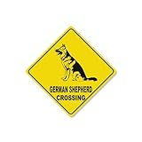 German Shepherd Crossing Sign, German Shepherd Crossing, German Shepherd Crossing Diamond Sign, German Shepherd Farm, Sign For German Shepherds, Barn Signs, Road Sign, Metal Sign 12 x 12 Inch