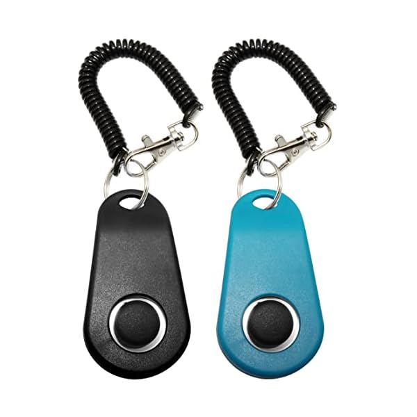 HoAoOo Pet Training Clicker with Wrist Strap – Dog Training Clickers (Black +Lake Blue) HoAoOo Pet Training Clicker with Wrist Strap – Dog Training Clickers (Black +Lake Blue)