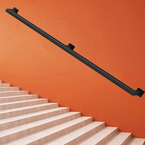 Rambarde d'escalier extérieure murale en métal noir pour balustrade