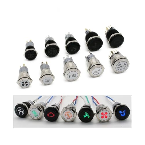 Bouton-poussoir 19mm étanche 12V blanc pour remplacer commande - 3