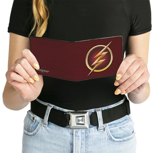 Image of Buckle-Down Men's Buckle-down Pu Bifold Bi Fold Wallet, Maroon, 4.0 x 3.5 US