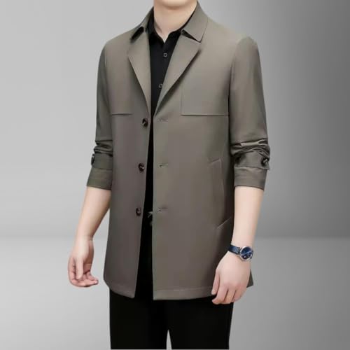 Trench décontracté pour homme aux finitions soignées avec revers élégants taille S - 4