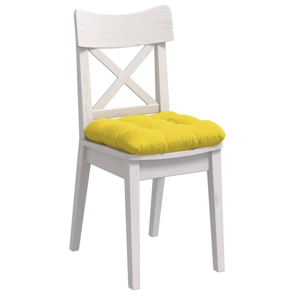 Générique 4 cuscini per sedile giallo chiaro 45 x 45 x 12 cm | Tessuto morbido, sfoderabile, lavabile in lavatrice, per divano o sedia da ufficio