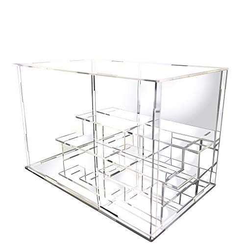 DIETSON Self-Assembly Multi Mirrored Acrylic Display Case Clear Showcase Store Box Dustproof
