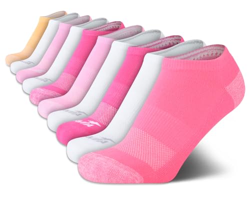 Avia Women's Athletic Low Cut Socks - 10 Pack Performance Stretch Cushioned Ankle Socks for Running and Workout (4-12)