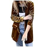 Generic Winterjacke Damen, Fahrrad Regenjacke Tragejacke R Blazer Fellimitat Mantel New Yorker Jacken Lange Strickweste Lange Westen Blazer Mit Set Blazer Jacke Mit KnöPfe(Gelb-5, XL)