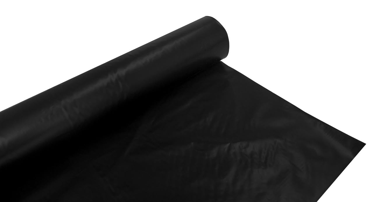 Pellicola di copertura per massetto, pellicola in PE nera, membrana resistente all'umidità, robusta pellicola in polietilene, diverse dimensioni e spessori