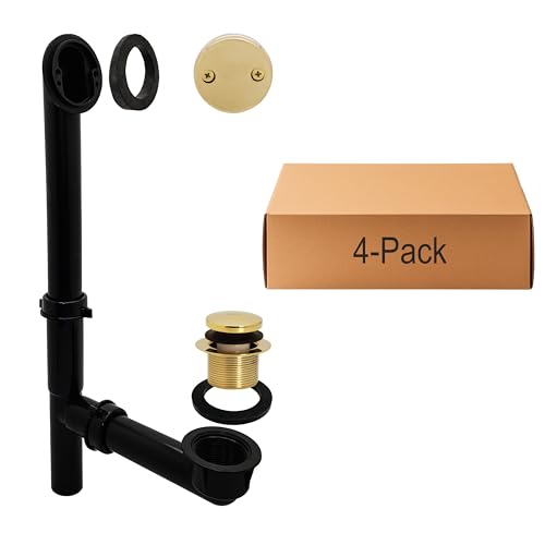 Westbrass 14 in. black tubular bath waste & overflow kit