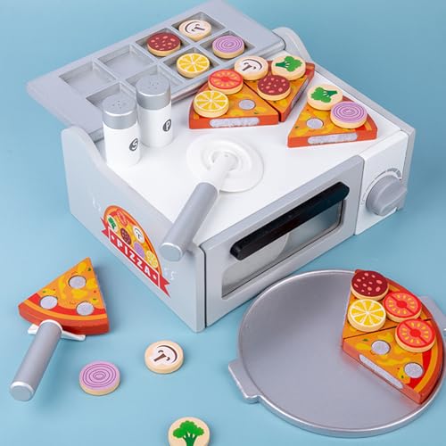 Jouet à pizza en bois activité éducative coordination main enfant